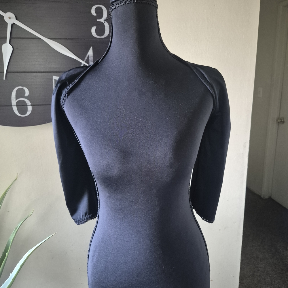 Black 3/4 Sleeve Cut Out Bodysuit Shapewear